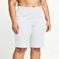 thumbnail image 5 of Zpzdpjkx Women's Plus Size Solid Bermuda Shorts with Pockets High Waist Stretch Knee‑Length Casual Yoga Hiking Shorts, 5 of 10
