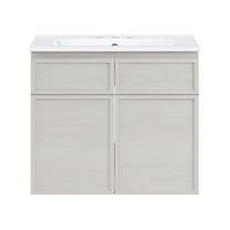 St. Tropez 24" Wall-Mounted Bathroom Vanity in White Oak with 3-Hole Centerset Sink Top
