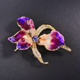 thumbnail image 4 of Irises Flower Design Brooch Jewelry With Enamel Finish Sturdy Copper Construction 11g Comfort Fit Unisex Gift Multicolor, 4 of 4