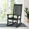 thumbnail image 2 of Giantex Wooden Rocking Chair, Slatted High Back Wood Rocker, Black, 2 of 10