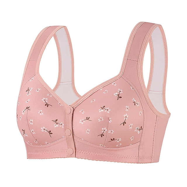 Fall/Winter Savings! Srobpty Womens Wireless Front Closure Bra, Women's Oversized Bra without Steel Rims Printed Underwear