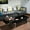 Black, variant on Coffee Table With Frosted Glass And Natural Wood Look, 85.21lb Weight Top Aesthetic Legs, 49.01" Package Depth