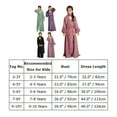 thumbnail image 6 of IDOPIP Kids Girls Muslim Abaya Long Sleeve Snap Front Dress with Belt Robe Kimono Dubai Hijab Dress, 6 of 8