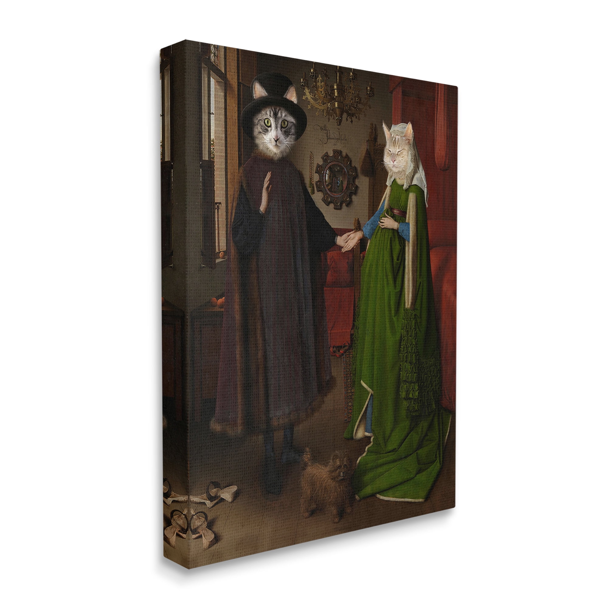 Stupell Industries Classic Painting with Cats Animals & Insects Painting Gallery Wrapped Canvas Art Print Wall Art, 30 x 40