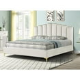 thumbnail image 2 of Best Master Barrington Ivory Velvet California King Platform Bed with Gold Legs, 2 of 3
