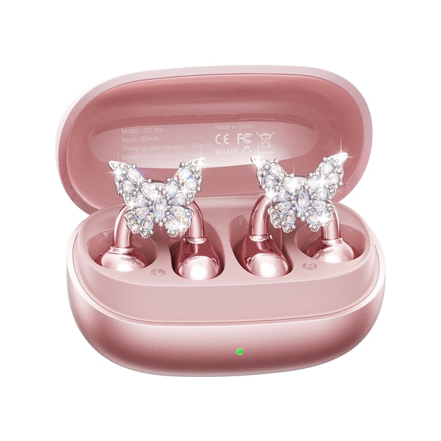 Auriculares con clip Kinglucky Gen2 con forma de mariposa, 50 horas de reproducción