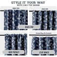 thumbnail image 3 of Vargottam Extra Long Cotton Curtains - 108" Length Drapes for High Ceilings or French Doors - 52"x108", Light Filtering Rod Pocket/Back Tab Drapes, Set of 2 Panels - Leaves Vine Design (Blue), 3 of 8