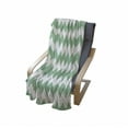 thumbnail image 4 of Mint Soft Flannel Fleece Throw Blanket, Chevron Pattern Horizontal Zigzag Twisty Turns Modern Aztec Folk Inspirations, Cozy Plush for Indoor and Outdoor Use, 70" x 90", White Jade Green, by Ambesonne, 4 of 6