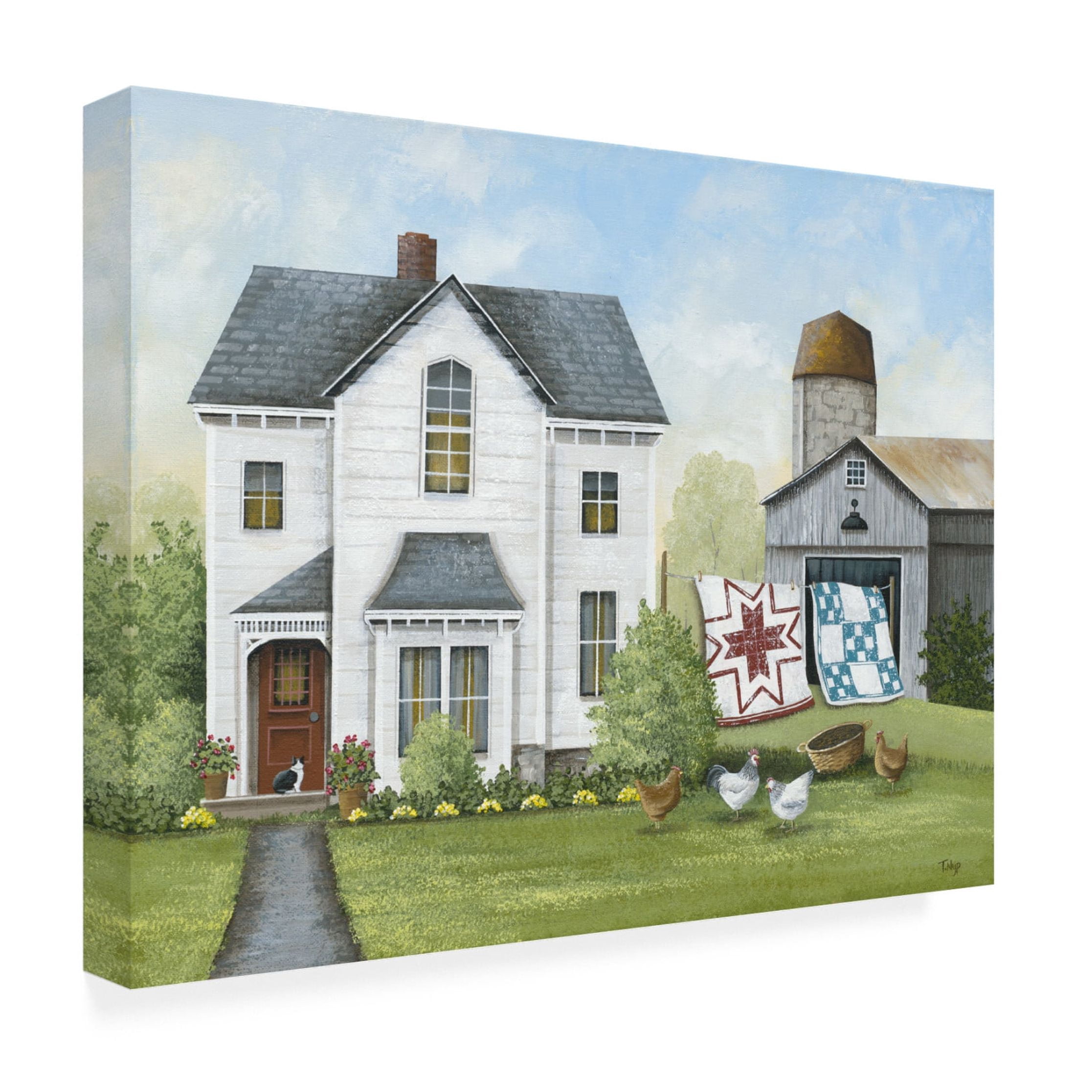 Canvas Wall Art - Tanya Nyp 'Quilts on the Line' Wall Art for Living Room, Bedroom, or Office Décor by Trademark Fine Art - 47 x 35 Inches