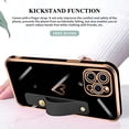 thumbnail image 4 of Compatible with iPhone 13 Pro Case Thin for Women Girls,Soft TPU Plating Bumper Wristband Holder Bling Phone Case Slim Anti-Scratch Shockproof Love Heart Cute Case Cover(Elegant Black), 4 of 14