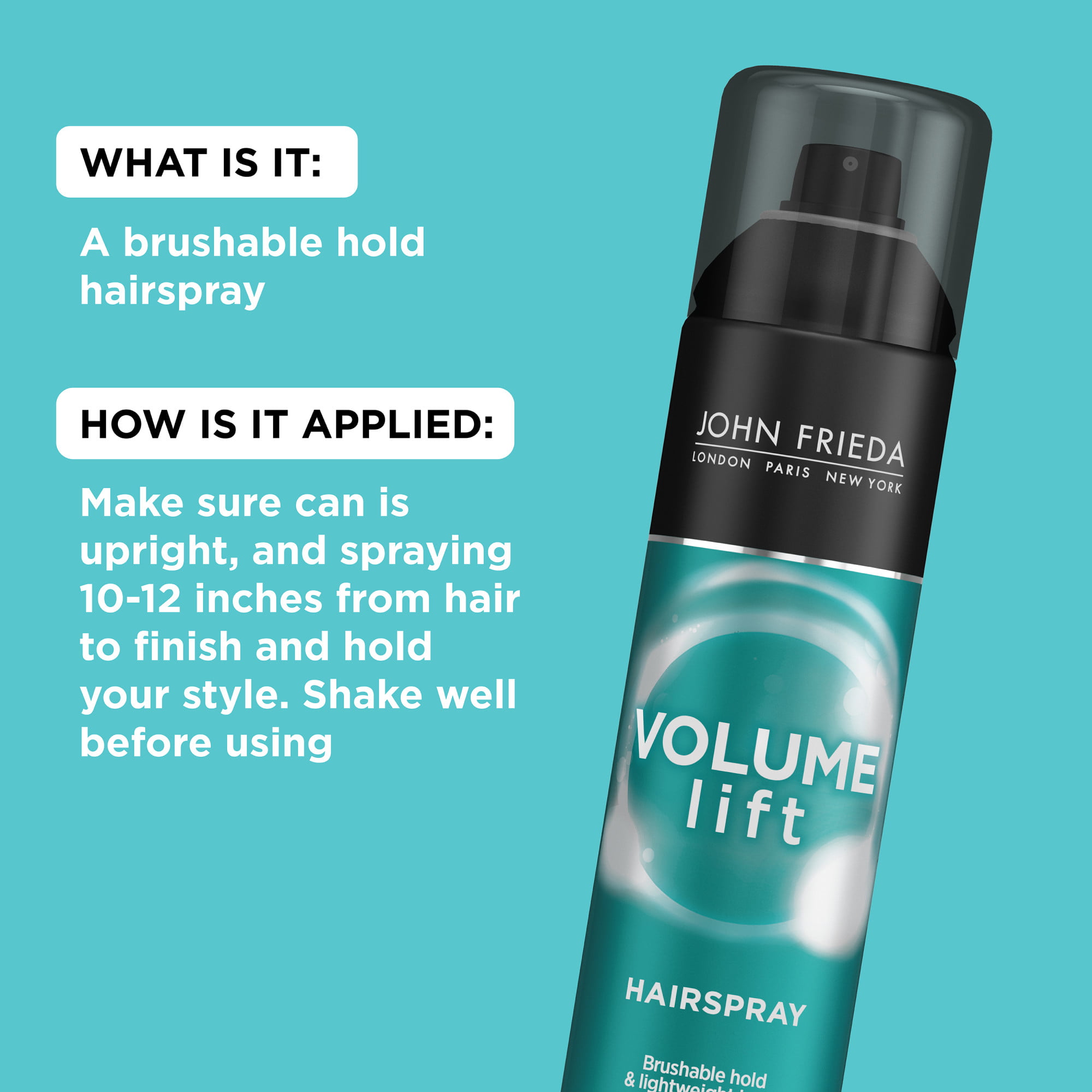 John Frieda Volume Lift Volumizing Hairspray for Fine or Flat Hair, 10 fl  oz 