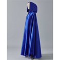 thumbnail image 2 of Women's Wedding Hooded Cape Bridal Cloak Poncho Full Length （170）blue Satin Hooded Cape Unisex Halloween Cloak for Devil Witch Wizard Halloween Christmas Cosplay, 2 of 5