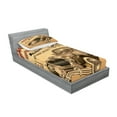 thumbnail image 2 of Ambesonne Vintage Fitted Sheet & Pillow Sham Set, Old Style Car Repair, Twinxl, Sepia Red, 2 of 2
