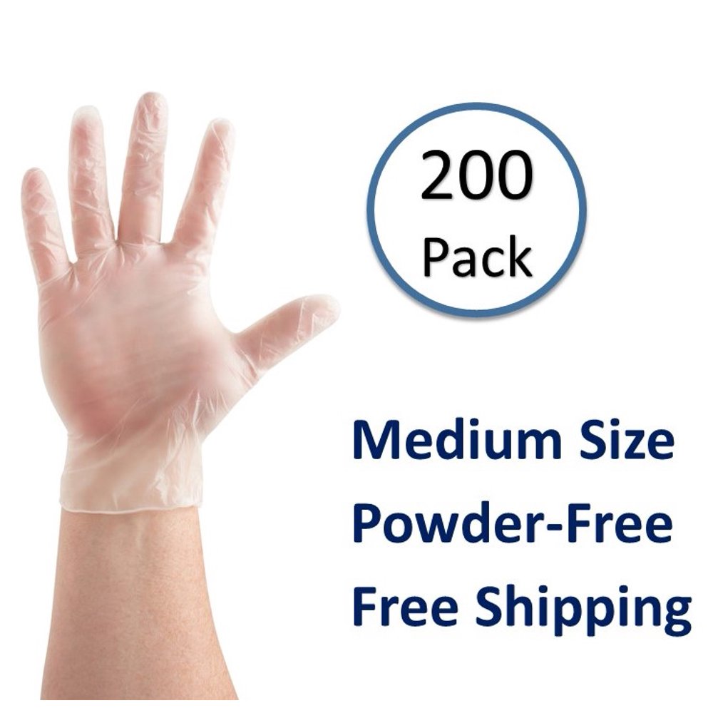 200 Pack Disposable Food Service Gloves, Vinal Cooking Gloves, Clear