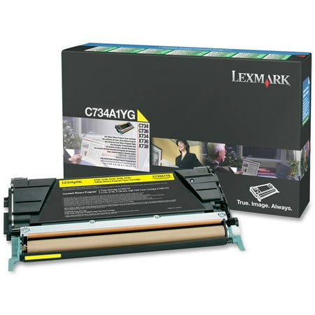 734 Series - Lexmark, LEXC734A1YG, C734A1 Series Toner Cartridges, 1 Each