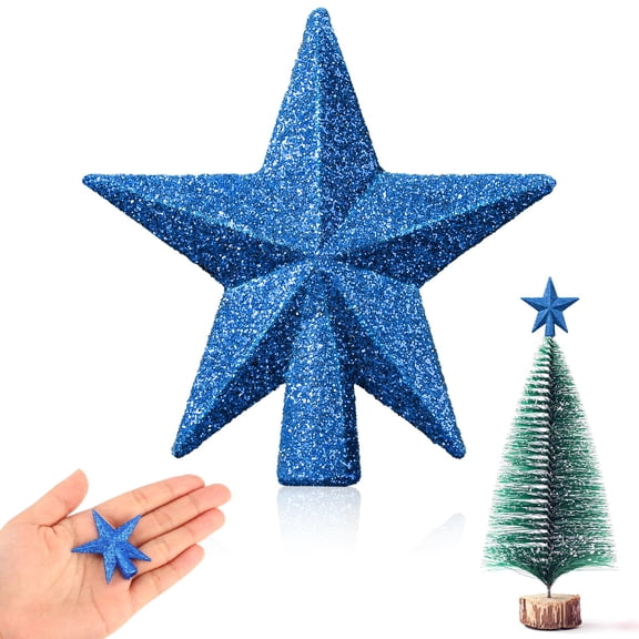 Miaocao Hanaive Christmas Tree Topper Mini Star Small Treetop for Christmas Tree Star Ornaments Decorative for Home Xmas Holiday Party(Pink,2.36 Inch,Glitter)