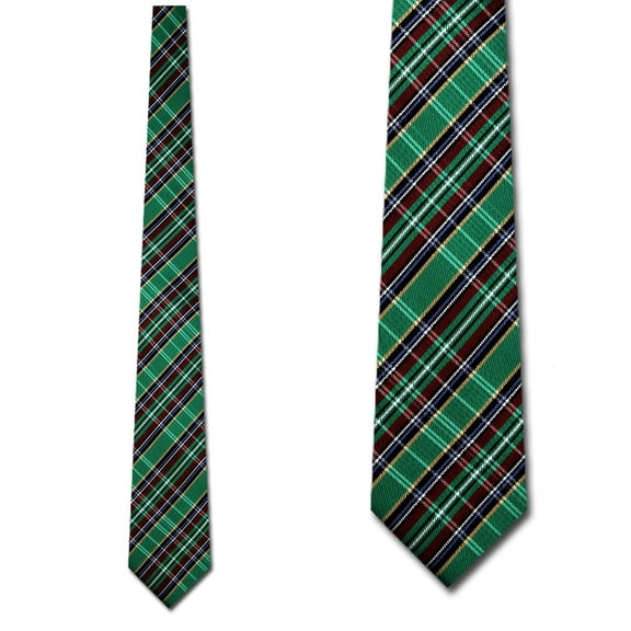 Green Plaid Necktie Mens Tie