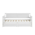thumbnail image 6 of Bellemave Twin Size Daybed with Storage Drawers, Wood Sofa Bed Frame Twin Size, Corner Daybed for Living Room, Bedroom and Guest Room (White）, 6 of 8