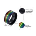 thumbnail image 6 of Rainbow Stainless Steel Mens Ring Sizes 7 8 9 10 11 12 Band Jewelry Durable everyday wear with modern look now, 6 of 7