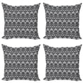 thumbnail image 1 of Ambesonne Black and White Throw Pillow Cover 4 Pack, Vintage Lace, 24", Black White, 1 of 2