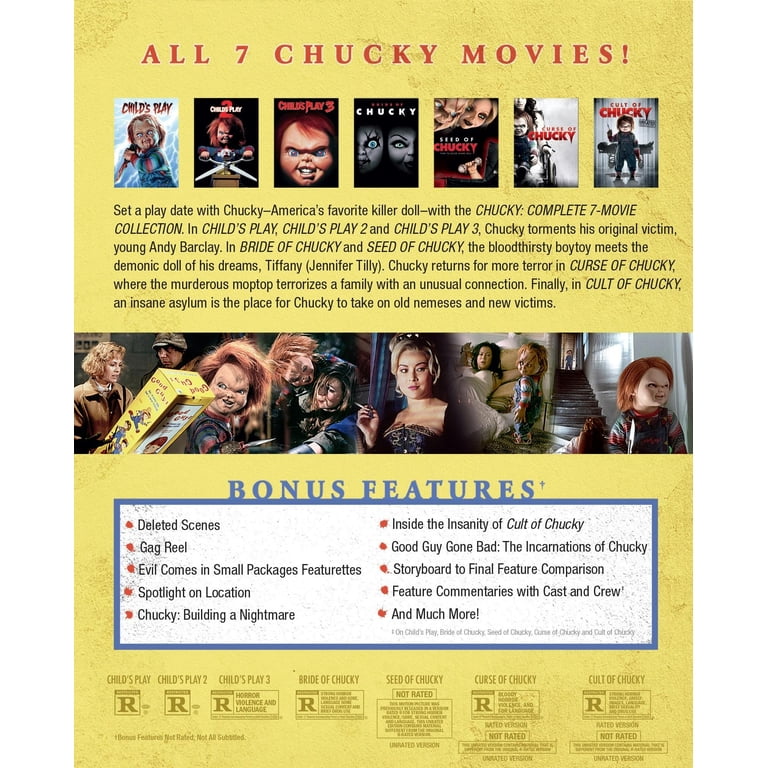 Chucky 7-Movie Collection, Child's Play horror series, 7-disc set