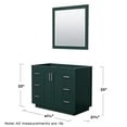 thumbnail image 4 of Wyndham Collection Miranda 42" Wood Single Bathroom Vanity in Green/Nickel, 4 of 5