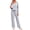 Grey Blue, variant on Fantaslook Soft Pajamas for Women Set Side Slits Long Sleeve Sleepwear 2 Piece Lounge Sets with Pockets