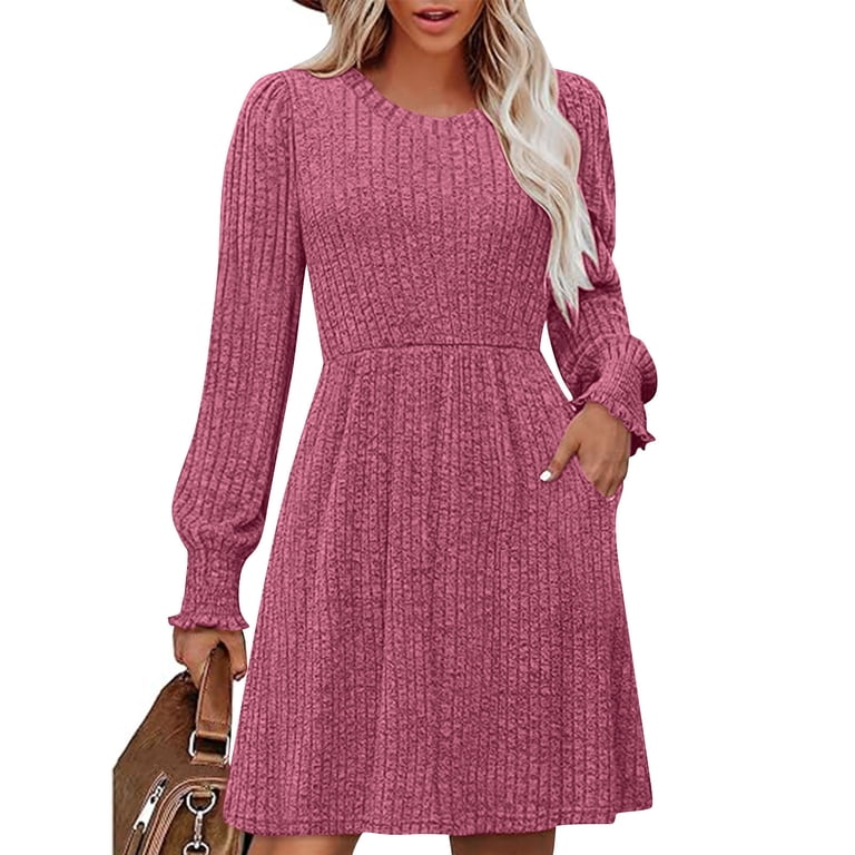 chinese dress ladies Womens Midi Sweater Dress Long Sleeve Square Neck Bodycon Fall Dresses 2024  Casual Knee Length Ladies Winter Dress (Small,Beige,Small,Regular,Regular)  at Amazon Women's Clothing store main image 1