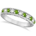 thumbnail image 3 of CZ Diamond Green Peridot Wedding Engagemetn Eternity Band 925 Sterling Silver Gemstone Jewelry For Women Gift, 3 of 5
