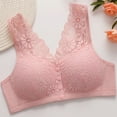 Womens Push Up Buckle Bras with Sagging Breast Uplift Front Close Button Daisy Plus Size