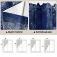thumbnail image 3 of Navy Blue Kitchen Window Curtains, Swag Curtains Valance for Bedroom Living Room Bathroom, Retro Oil Painting Modern Abstract Art Aesthetics Rod Pocket Window Curtain Block Drapes 2 Panels 28"x36", 3 of 9