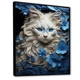 thumbnail image 2 of Designart "Azure And Snow Birman Serenity Cat I" Animals Cat Floater Framed Wall Art Living Room, 2 of 5