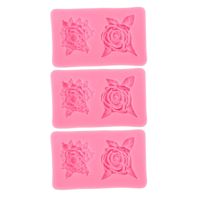 3 moldes de silicona para tartas con forma de rosa, con rosas vívidas, para decoración de tartas, chocolate, cupcakes y manualidades con azúcar.