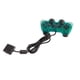 thumbnail image 5 of Para controlador de juegos con cable PS2, agarre cómodo, duradero, doble vibración, con cable, transparente, color verde, 5 of 7