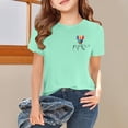 thumbnail image 5 of SXcggal Girls Short Sleeve Shirts Kids Summer Tops Crewneck Tees 3 13 Years Beautiful Cute Fashionable Girl Top, 5 of 6