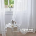thumbnail image 6 of Anjee Sheer Curtains 63 inches Long Panels Set of 2 Faux Linen Texture Rod Pocket Semi Sheer Gauze Voile Drapes for Bedroom, 52" × 63", 6 of 9