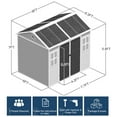 thumbnail image 3 of JULY'S SONG Outdoor Storage Shed with Floor, 8x6 FT Resin Sheds with Lockable Door & 2 Windows, Vent, Waterproof Plastic Storage Sheds for Outside, Grey, 3 of 13
