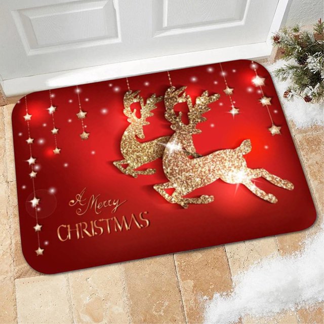 WHEANG Clearance 3D Non-Slip Floor Christmas Print Carpet Living Room Floor Kitchen Bathroom Rug