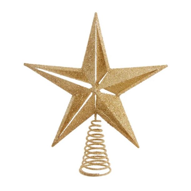 Gold Glitter Star Christmas Tree Topper 11 Inch H9143