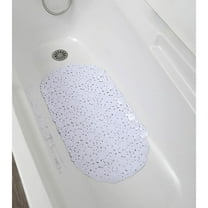 Bubbles Non-Slip Oval Bathtub Mat White 28 L x 15 W