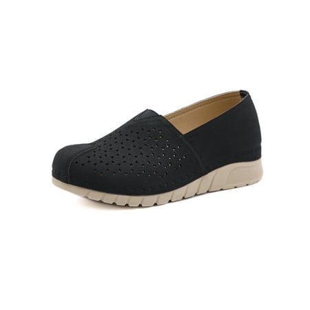 

Kesitin Women Breathable Wedge Walking Shoe Womens Work Nonslip Comfort Round Toe Loafers
