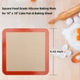 Square Silicone Baking Mats for 10 Inch Cake Pan, 9.65"Square Food