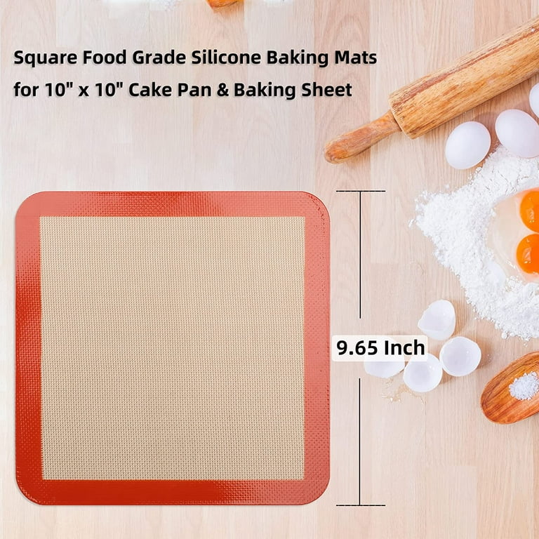 Silicone Baking Mats Set of 5 - 2 Half Sheet Mats + 1 Quarter Sheet Mat + 1  Round & 1 Square Mat