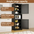 thumbnail image 3 of 67"H Metal Tall Narrow Bathroom Storage Cabinet, Freestanding Floor Cabinet with 2 Doors and Adjustable Shelves, Pantry storage Cabinet for Bathroom, Living Room, Entryway and Kitchen (Black), 3 of 6