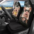 thumbnail image 2 of XYZCANDO Funny Front Car Seat Covers featuring Cute Driving Pig Print - Durable Breathable Waterproof Set of 2 for All Vehicles, 2 of 10