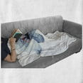thumbnail image 6 of Watercolor Soft Flannel Fleece Throw Blanket, Design of a Spring Flower with Blue Tones Birth of Life Theme Print, Cozy Plush for Indoor and Outdoor Use, 70" x 90", Pale Blue, by Ambesonne, 6 of 6