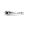 thumbnail image 3 of 14K White Gold Ring Band Wedding Diamond Round Emerald Green, Size 8, 3 of 7