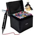 thumbnail image 1 of Juego de rotuladores de alcohol Kebuye, 80 colores, puntas dobles con batidora, 1 of 8