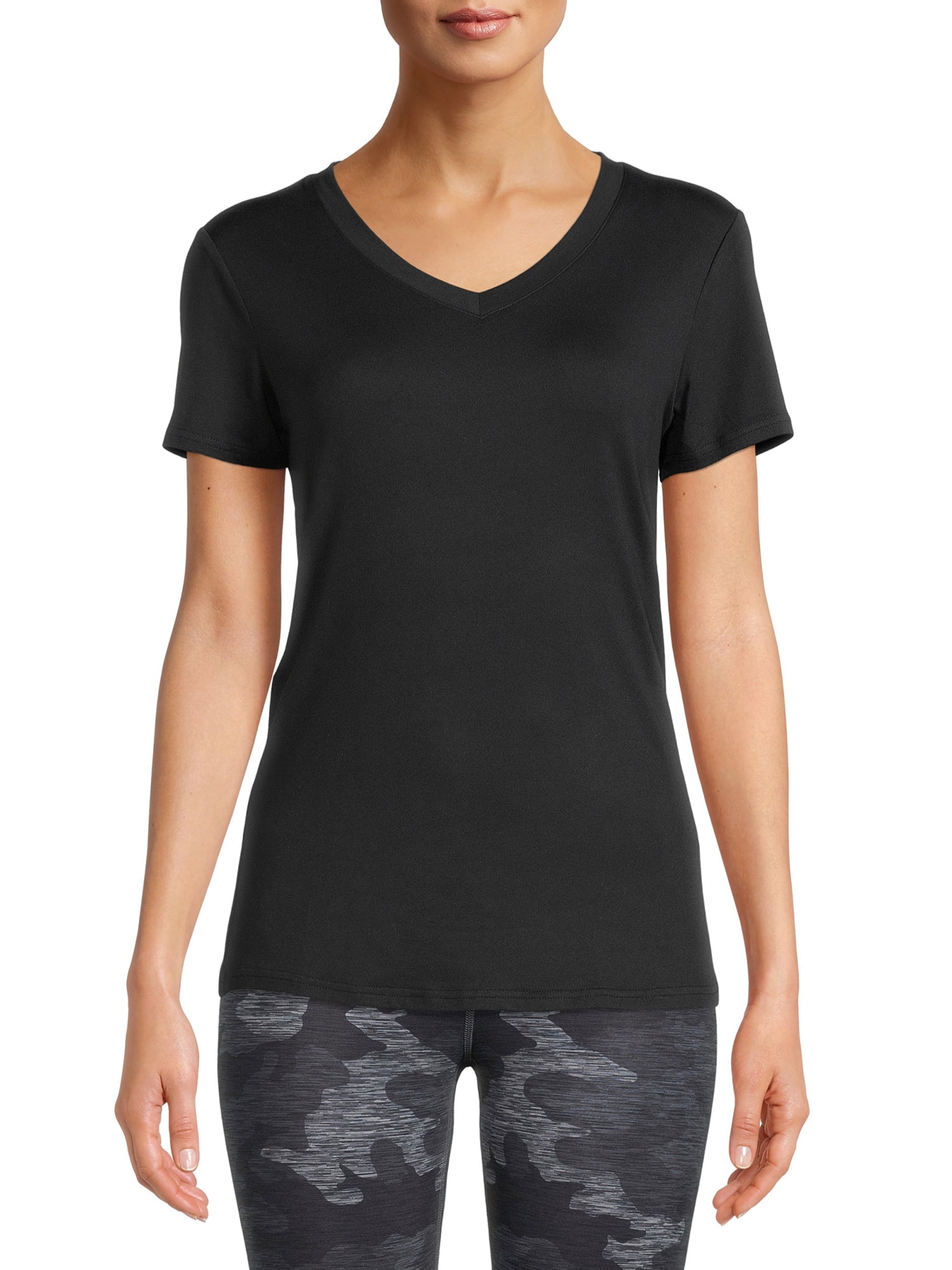 Avia Women's Transition V-Neck Short Sleeve T-Shirt Top - Walmart.com