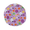 thumbnail image 4 of Unique Bargains 1 Pc Geometric Double Layer Shower Cap for Bathroom Purple EVA Polyester, 4 of 6